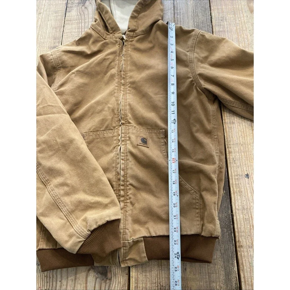 Carhartt Boys' Canvas Insulated Hooded Active Jacket, Youth L (14-16)